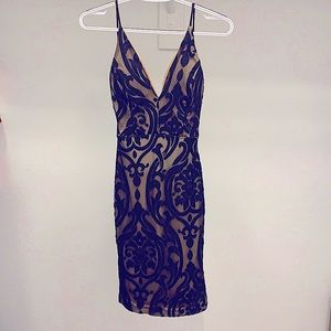 NWT Nude/Black Backless Midi Dress